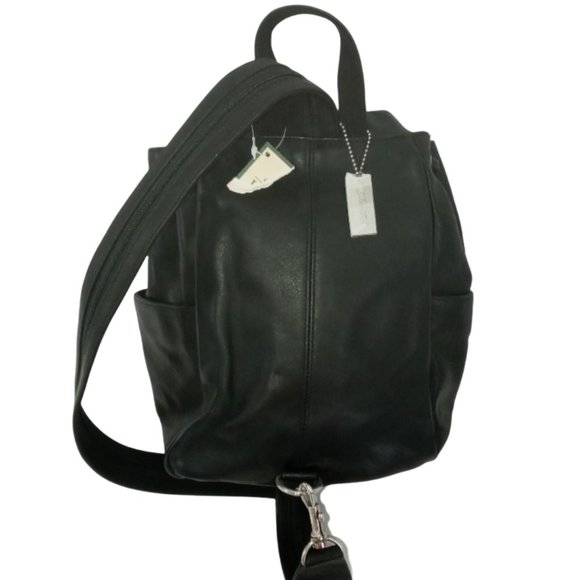 Y2K St Johns Bay Mini Backpack Black Leather Purse Shoulder Bag - Picture 2 of 14